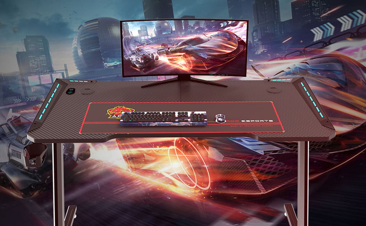 Z Shaped Eco-Friendly 100/120/140cm Gaming Desk For Office Z2-7 Z-förmiger, umweltfreundlicher 100/120/140 cm Gaming-Schreibtisch für das Büro Z2-7