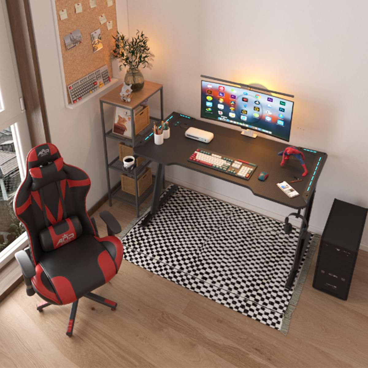 Z Shaped Eco-Friendly 100/120/140cm Gaming Desk For Office Z2-7 Z-förmiger, umweltfreundlicher 100/120/140 cm Gaming-Schreibtisch für das Büro Z2-7
