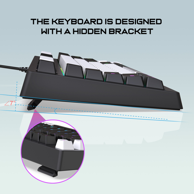 Gaming-Tastatur G69, kabelgebundene Tastatur, mechanisches Gefühl, E-Sport, RGB-Glühen, 87 Tasten, Büro, Zuhause