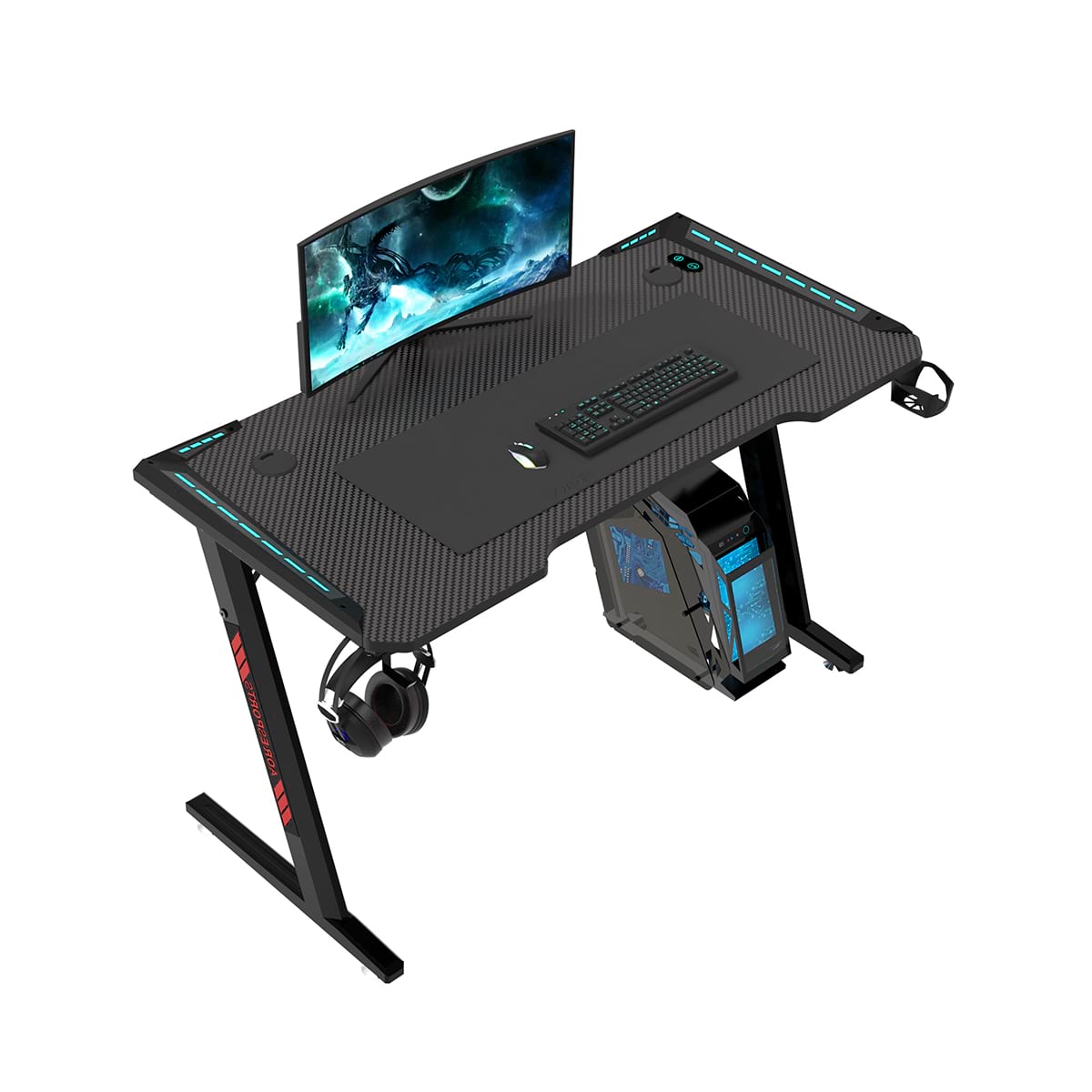 Z-f&ouml;rmiger, umweltfreundlicher 100/120/140 cm Gaming-Schreibtisch f&uuml;r das B&uuml;ro Z2-7