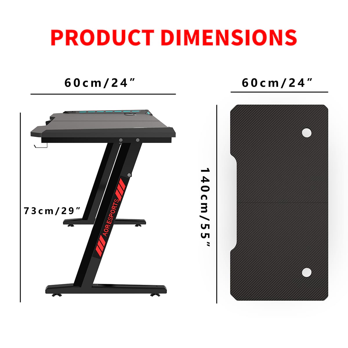 Z-f&ouml;rmiger, umweltfreundlicher 100/120/140 cm Gaming-Schreibtisch f&uuml;r das B&uuml;ro Z2-7