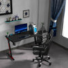 Büro-Gaming-Schreibtisch in Z-Form, 119,4 cm (47 Zoll), Spanplatten-Schreibtisch mit Mauspad, Gamer-Tische mit Getränkehalter und Kopfhörerhaken