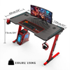 Büro-Gaming-Schreibtisch in Z-Form, 119,4 cm (47 Zoll), Spanplatten-Schreibtisch mit Mauspad, Gamer-Tische mit Getränkehalter und Kopfhörerhaken