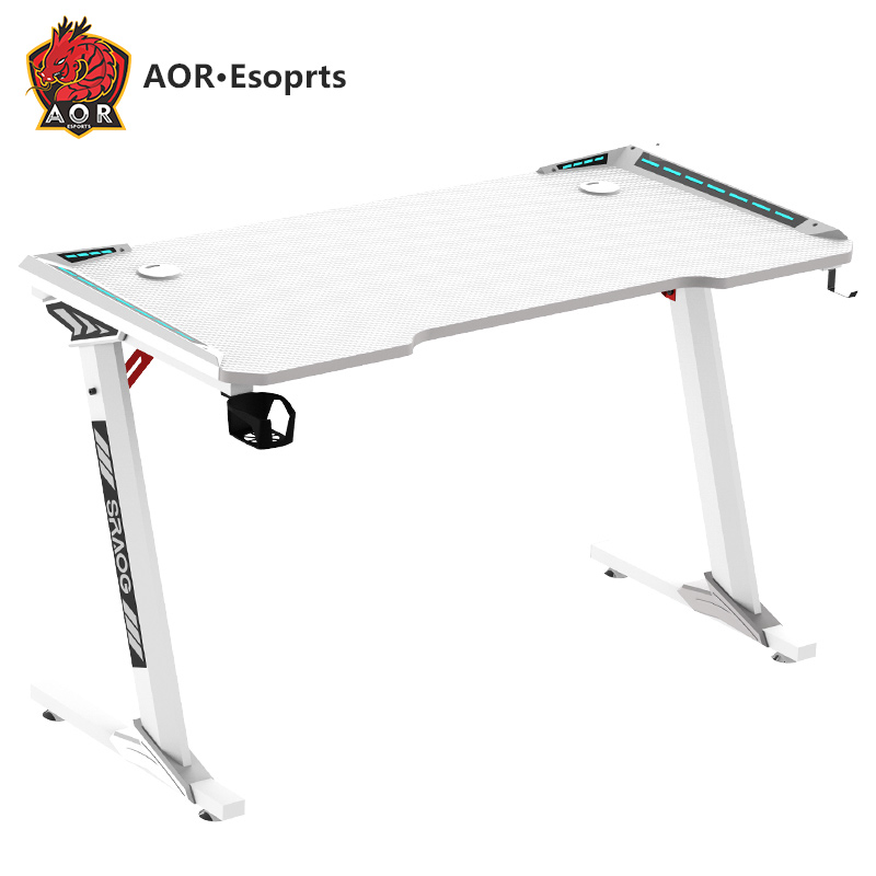 Z-förmiger, umweltfreundlicher Gaming-Schreibtisch mit Kohlefaserstruktur für zu Hause Z5-7