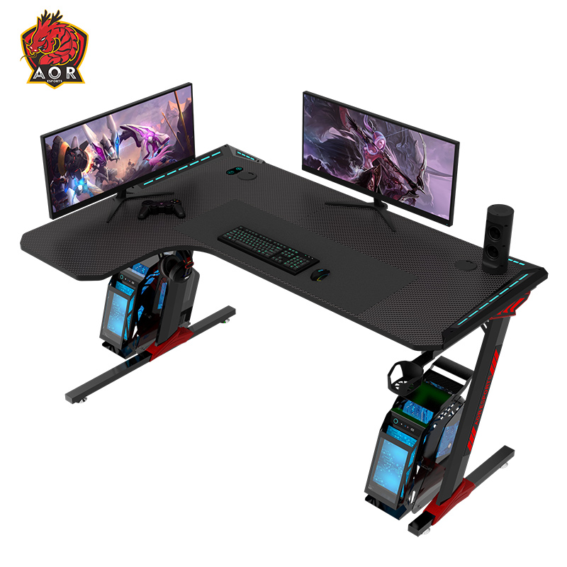 Gaming-Schreibtisch aus Spanplatten der Güteklasse P2 mit ergonomischem Design für Büro L1-7