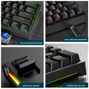 Elektronische sportliche kabelgebundene mechanische Tastatur. Steckbare mechanische Tastatur mit 61 hellgrünen Achsen