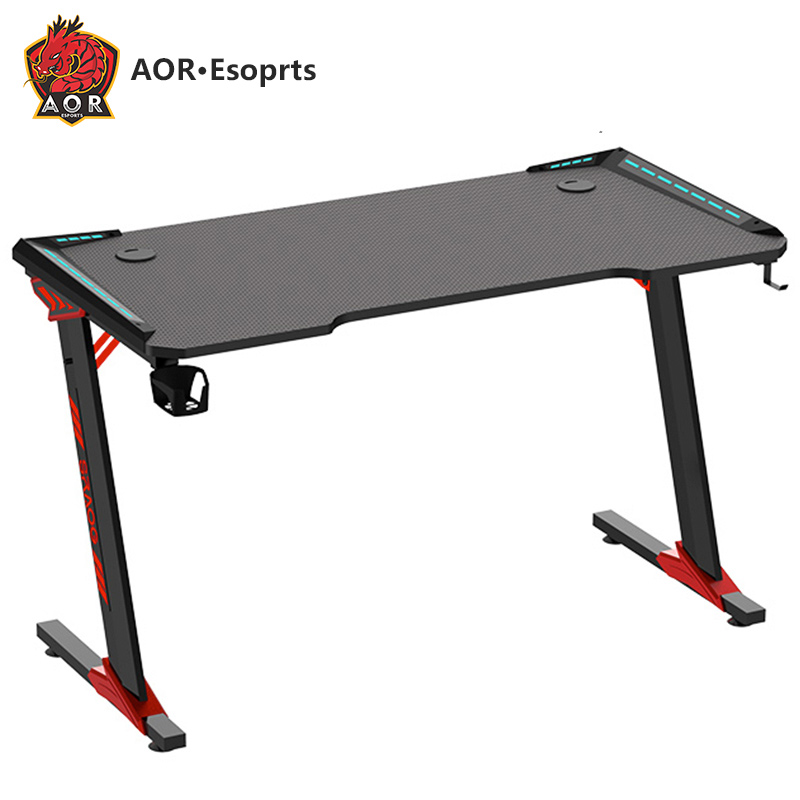 Z-förmiger, umweltfreundlicher Gaming-Schreibtisch mit Kohlefaserstruktur für zu Hause Z5-7