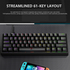 Elektronische sportliche kabelgebundene mechanische Tastatur. Steckbare mechanische Tastatur mit 61 hellgrünen Achsen